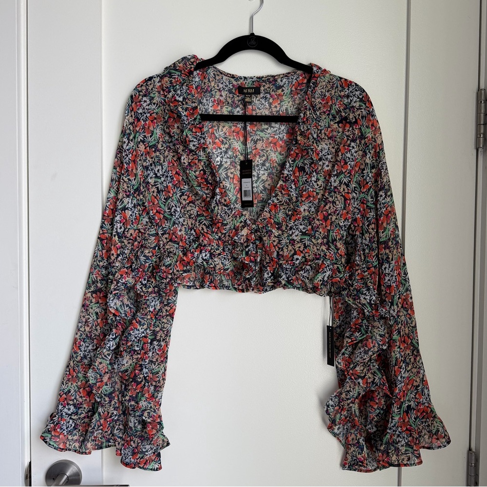 AFRM Clinton Ditsy Floral Navy Top
